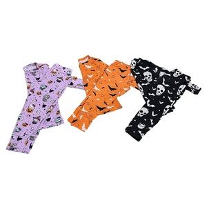 3- Posh Peanut Pajamas Sets Halloween Size 2T hello kitty bats Lot Bundle